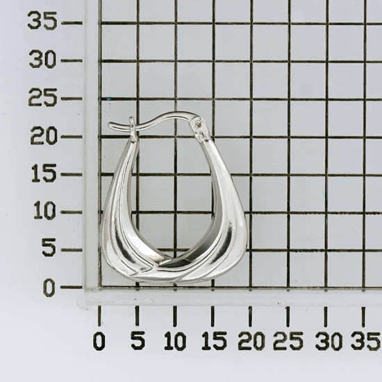 925 STERLING SILVER BACK TO BACK HOOP EARRINGS CLASSIC U SHAPE F17342