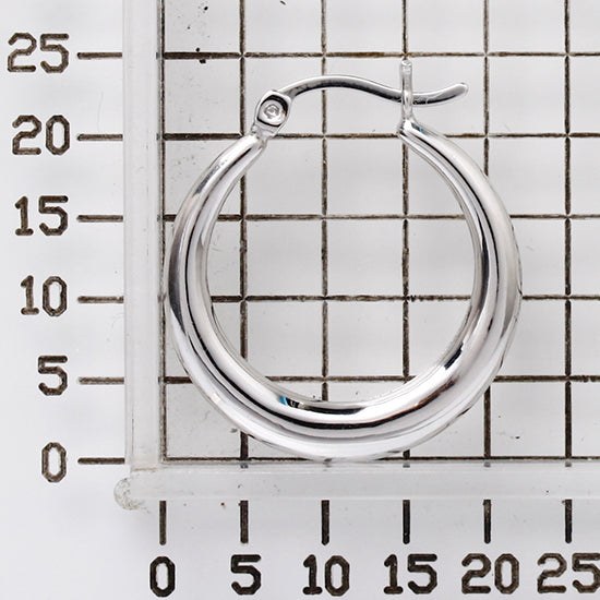 925 STERLING SILVER 20.0 MM. BACK TO BACK MOON SHAPE HOOP EARRINGS F21482