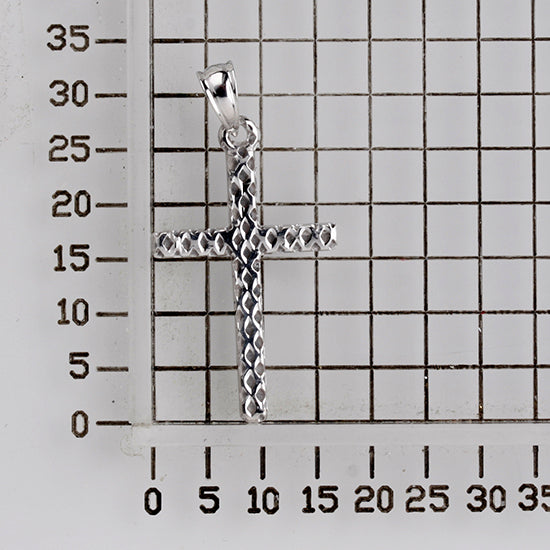 925 STERLING SILVER MESH CROSS PENDANT 25.0 MM F23241