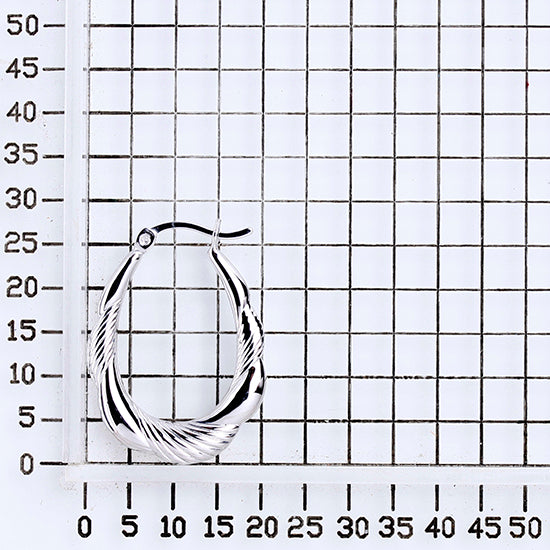 925 STERLING SILVER BACK TO BACK HOOP EARRINGS FLOWER SHAPE F23249