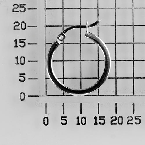 925 STERLING SILVER SQUARE ROUND HOOP EARRINGS 15.0 MM F24618
