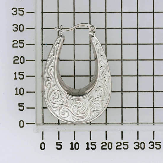 925 STERLING SILVER BACK TO BACK HOOP EARRINGS CLIMBER PATTERN F25608