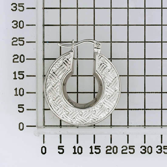 925 STERLING SILVER BACK TO BACK BRAIDED ROPE PATTERN HOOP EARRINGS F25710