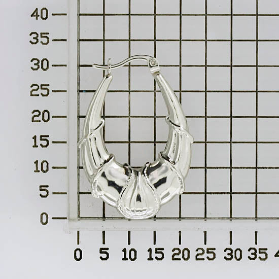 925 STERLING SILVER BACK TO BACK BOLD U SHAPE HOOP EARRINGS F33790