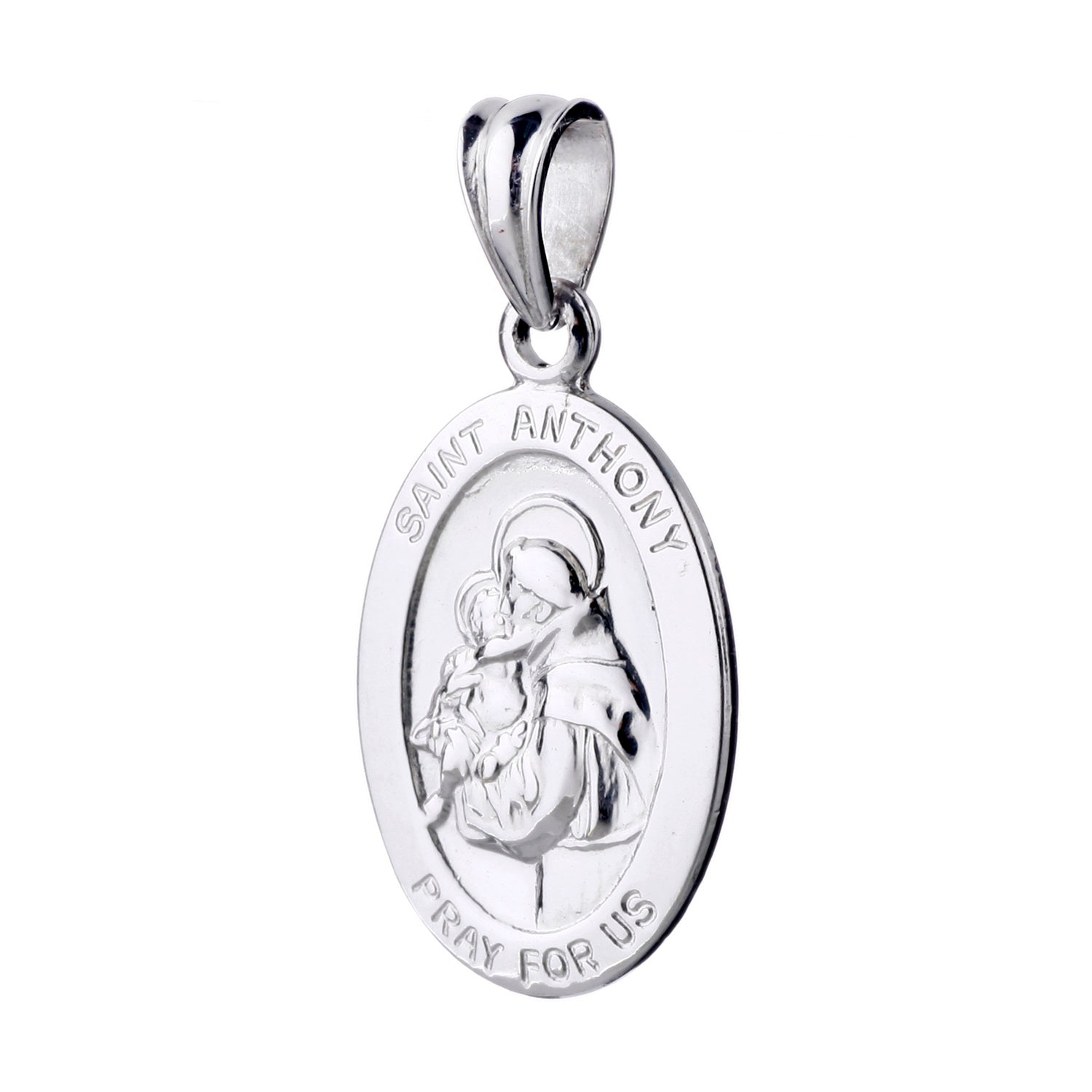 925 STERLING SILVER 15.0 MM. SAINT ANTHONY OVAL PENDANT F36148