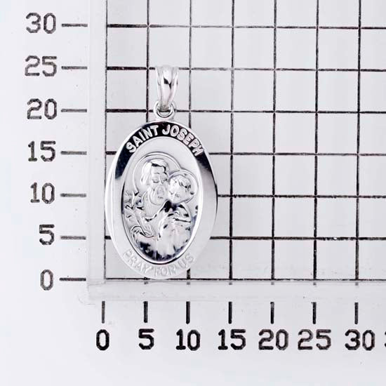 925 STERLING SILVER 20.0MM. SAINT JOSEPH OVAL PENDANT F36152