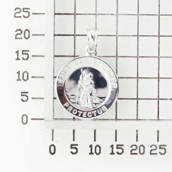 925 STERLING SILVER 15.0 MM SAINT CHRISTOPHER PENDANT F36304