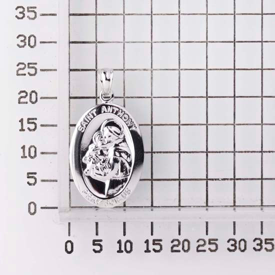 925 STERLING SILVER 20.0 MM. SAINT ANTHONY OVAL PENDANT F36336