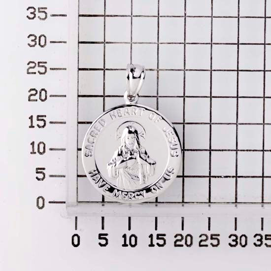 925 STERLING SILVER 20.0 MM HEART OF JESUS PENDANT F36366