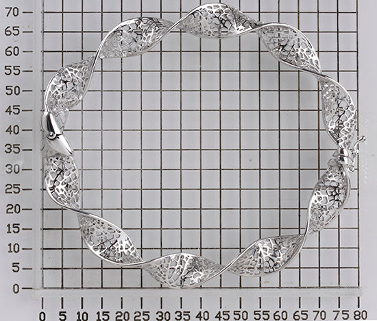 925 STERLING SILVER TWISTED FILIGREE HINGED BANGLE