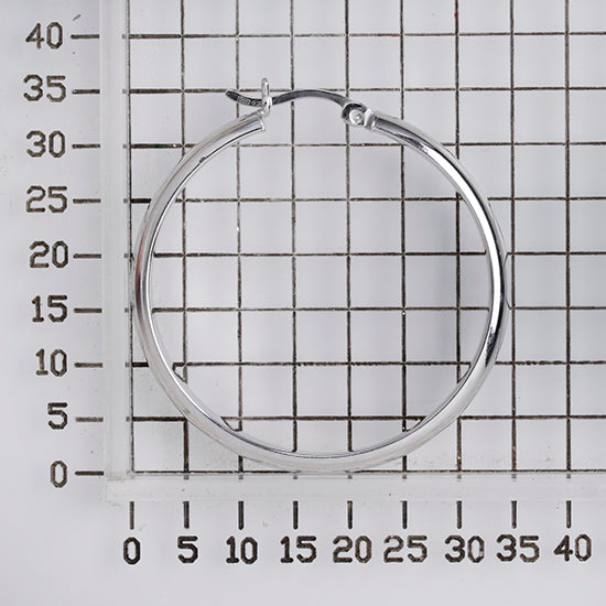 925 STERLING SILVER HALF ROUND 35.0 MM BASIC HOOPS F42510