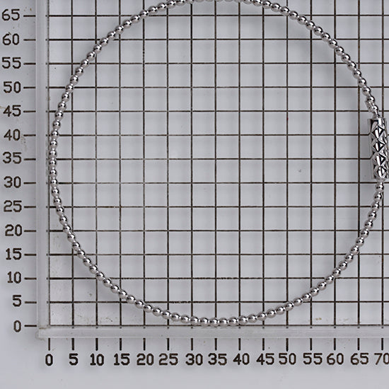 925 STERLING SILVER CAVIAR ALL ROUND SLIP ON BANGLE