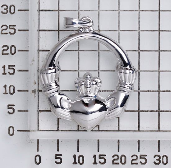 925 STERLING SILVER CLADDAGH PENDANT 25.0 MM F47430