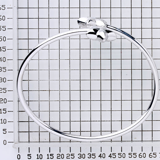 925 STERLING SILVER TWO STARS OPEN SLIP ON BANGLE BRACELET