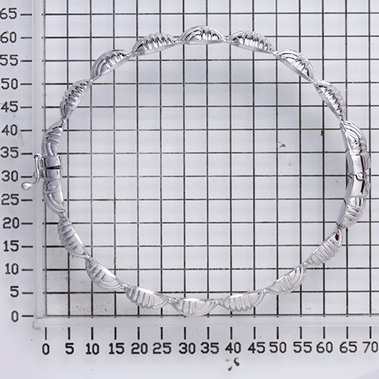 925 STERLING SILVER WEAVED PATTERN HINGED BANGLE