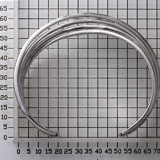 925 STERLING SILVER PLEATED STYLE OPEN CUFF BANGLE