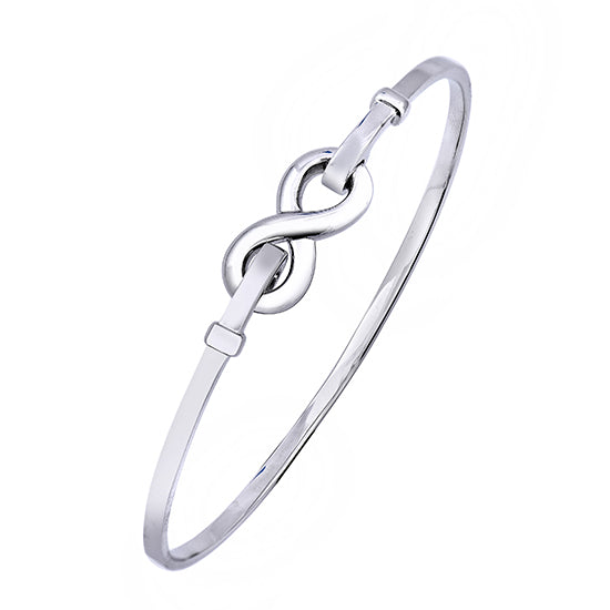 925 STERLING SILVER INFINITE LOCK SHAPE SLIP ON BANGLE