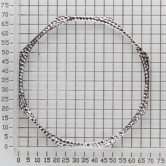 925 STERLING SILVER TRIPLE OCTAGON DIAMOND CUT SLIP ON BANGLE