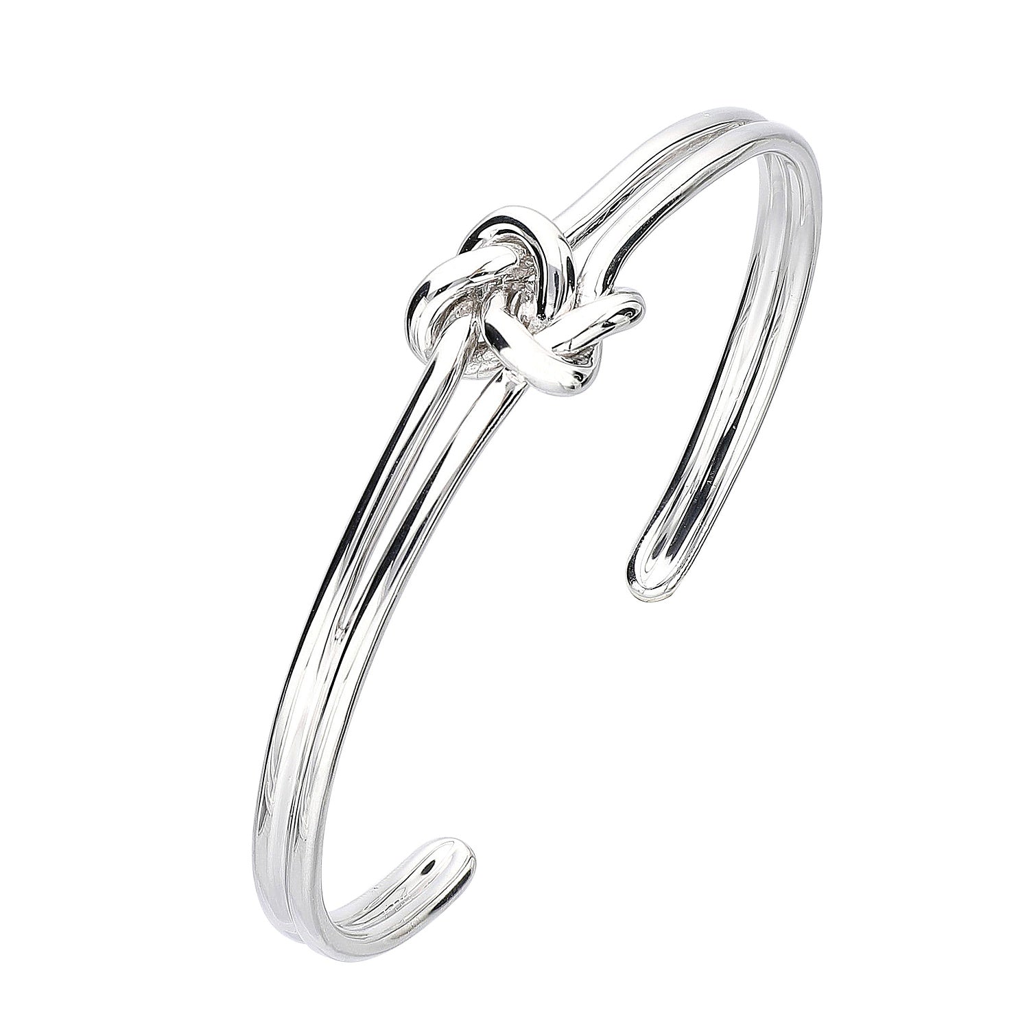925 STERLING SILVER KNOT SLIP ON BANGLE BRACELET F61565