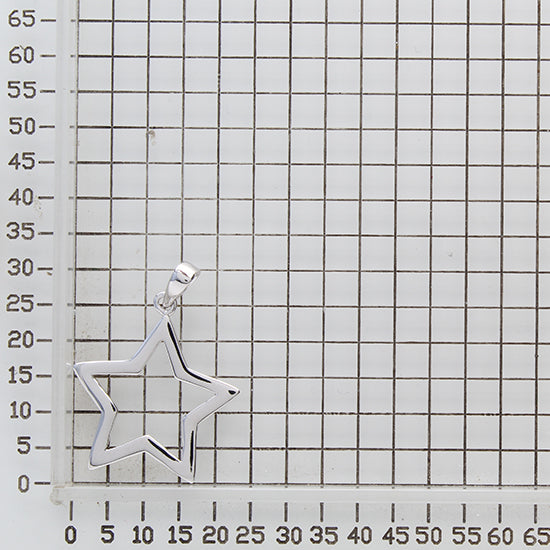 925 STERLING SILVER 5 POINTS STAR FLAT PENDANT F62166