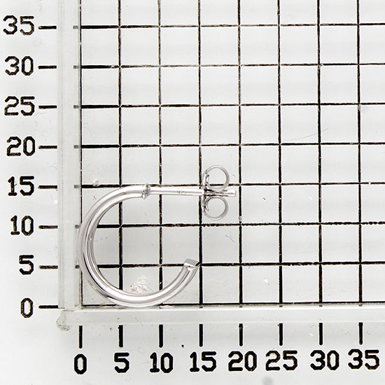 925 STERLING SILVER 15.0 MM. PARALELL LINES EARRINGS WITH POST F70793