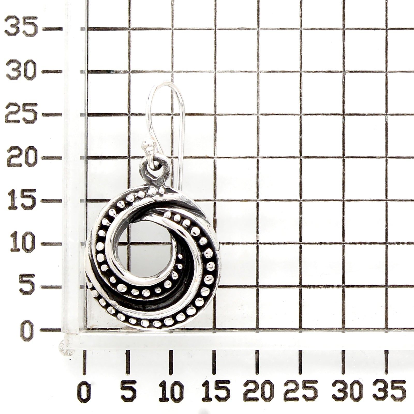 925 STERLING SILVER DOUBLE BEADED HOOP EARRINGS