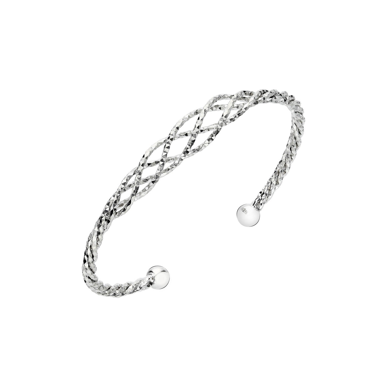925 STERLING SILVER BRAID CUFF BANGLE F74759