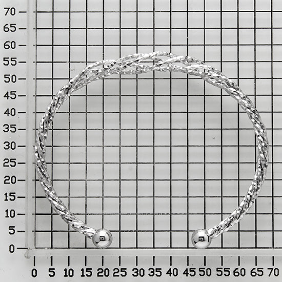 925 STERLING SILVER BRAID CUFF BANGLE