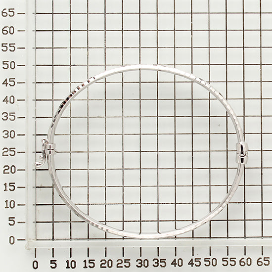 925 STERLING SILVER CLASSIC DIAMOND CUT HINGED BANGLE