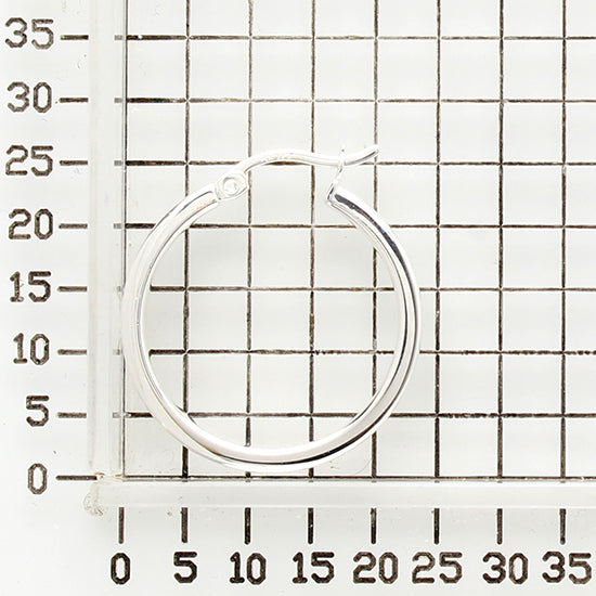 925 STERLING SILVER 25.0 MM. SQUARE TUBE HOOP EARRING F79308