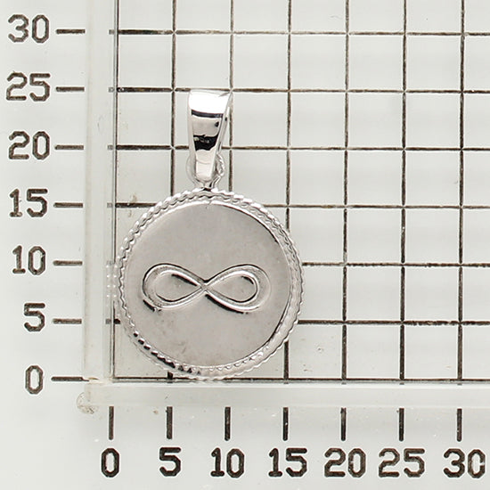 925 STERLING SILVER INFINITY PENDANT ROUND SHAPE 15.0 MM F79513