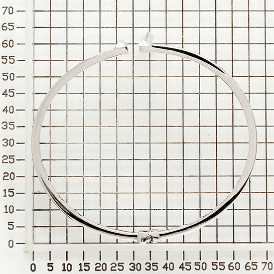 F84722 925 STERLING SILVER TWO BARS OPEN HINGED BANGLE BRACELET