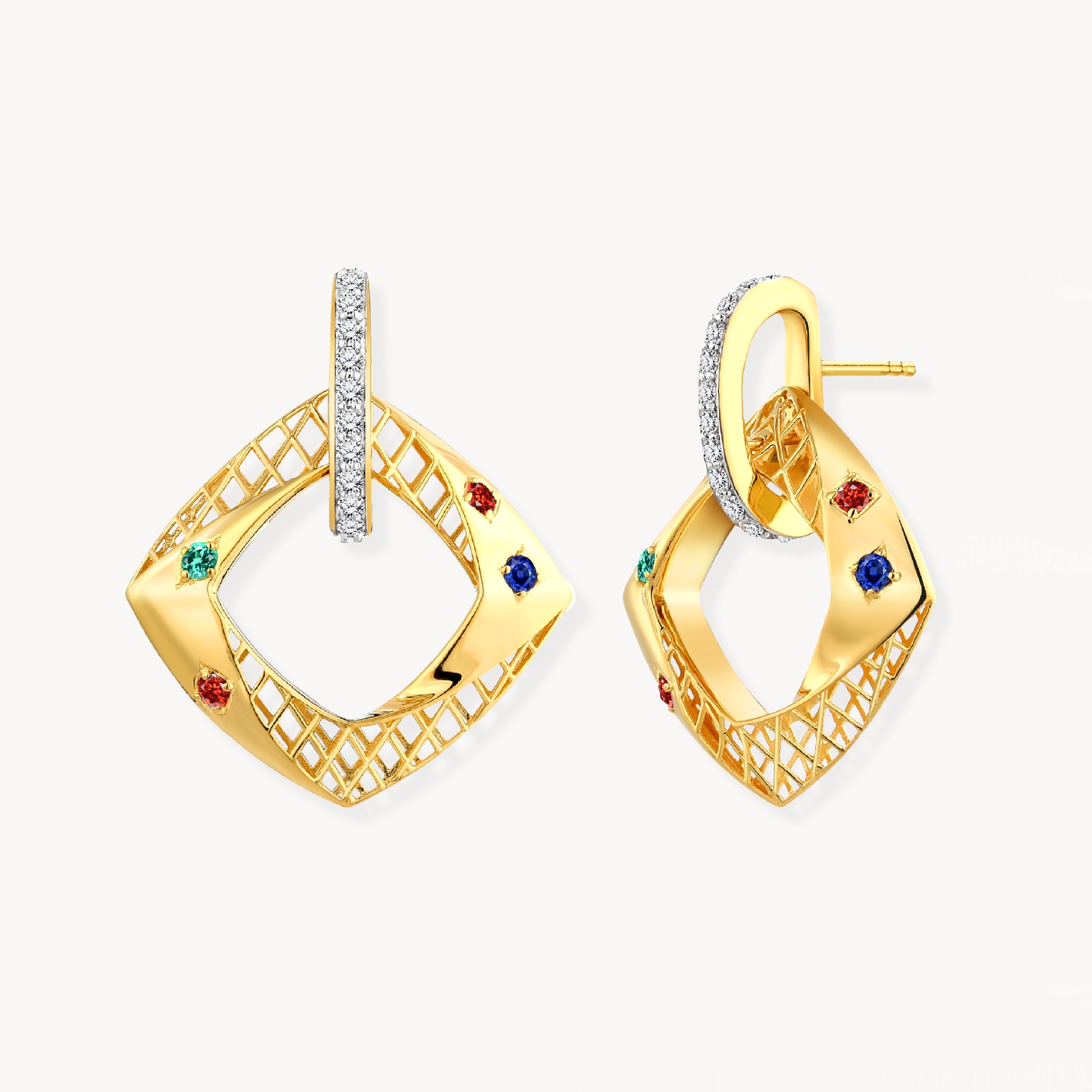 925 STERLING SILVER LE MESH EARRINGS