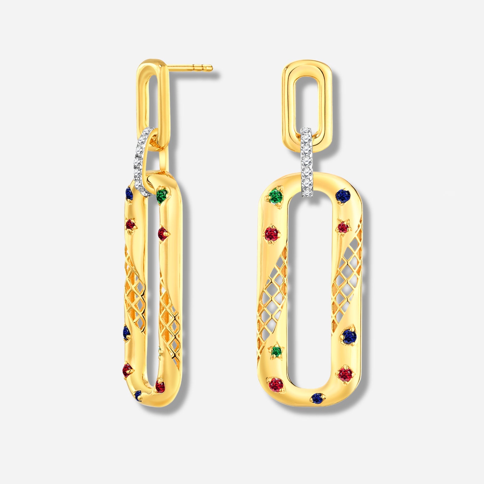 925 STERLING SILVER LE MESH EARRINGS