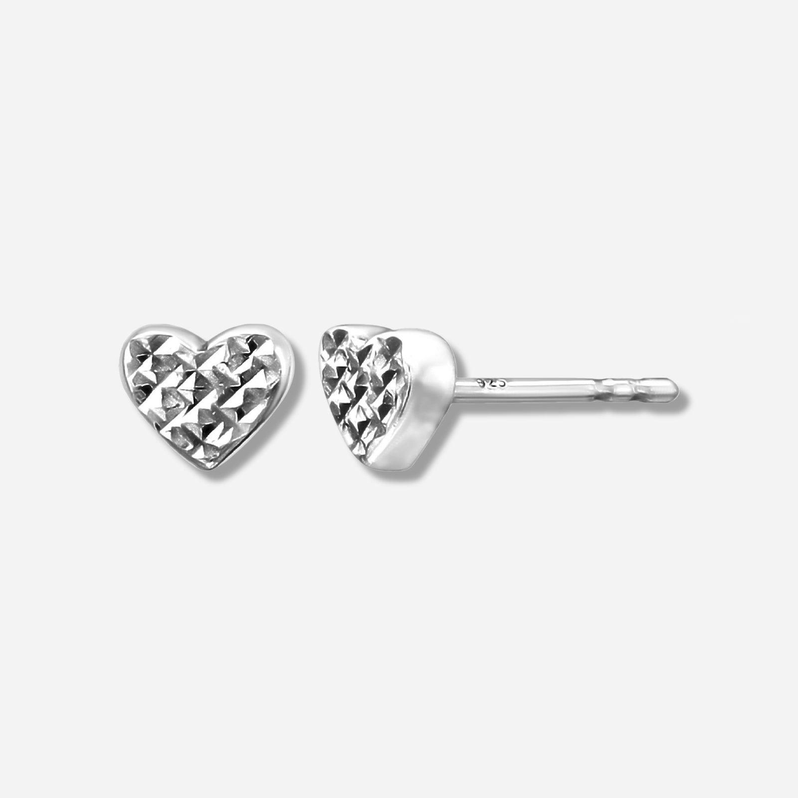 925 STERLING SILVER MINI HEART STUD EARRINGS