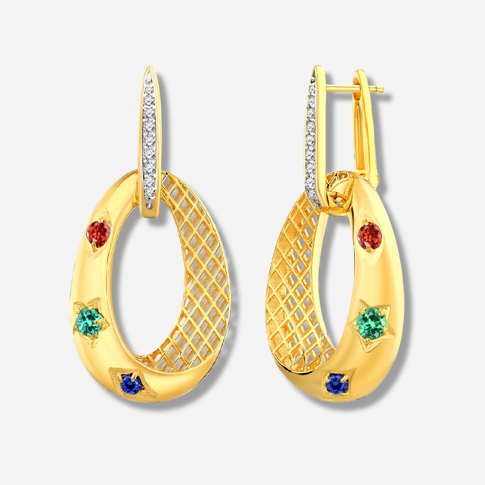 925 STERLING SILVER LE MESH EARRINGS