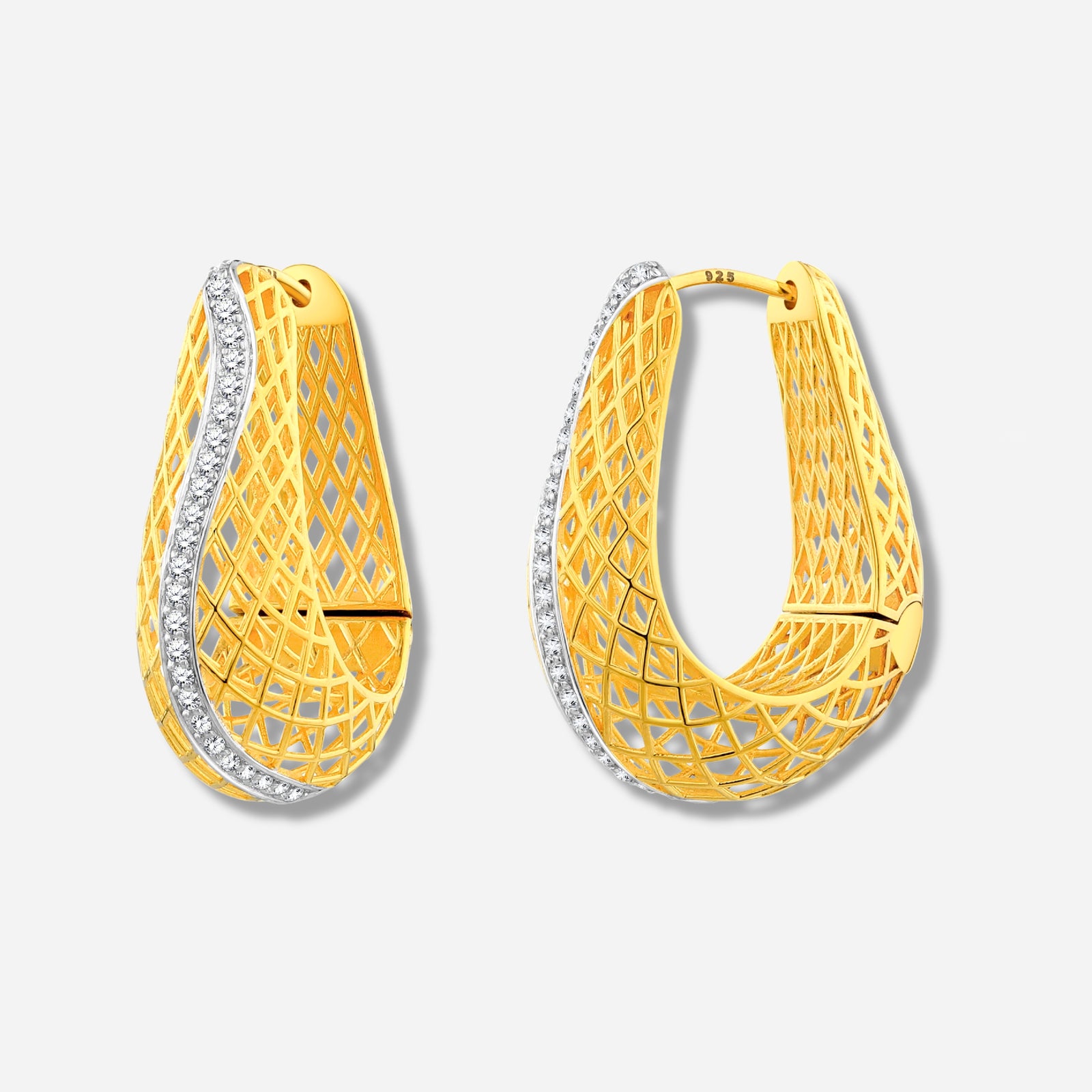 925 STERLING SILVER LE MESH EARRINGS