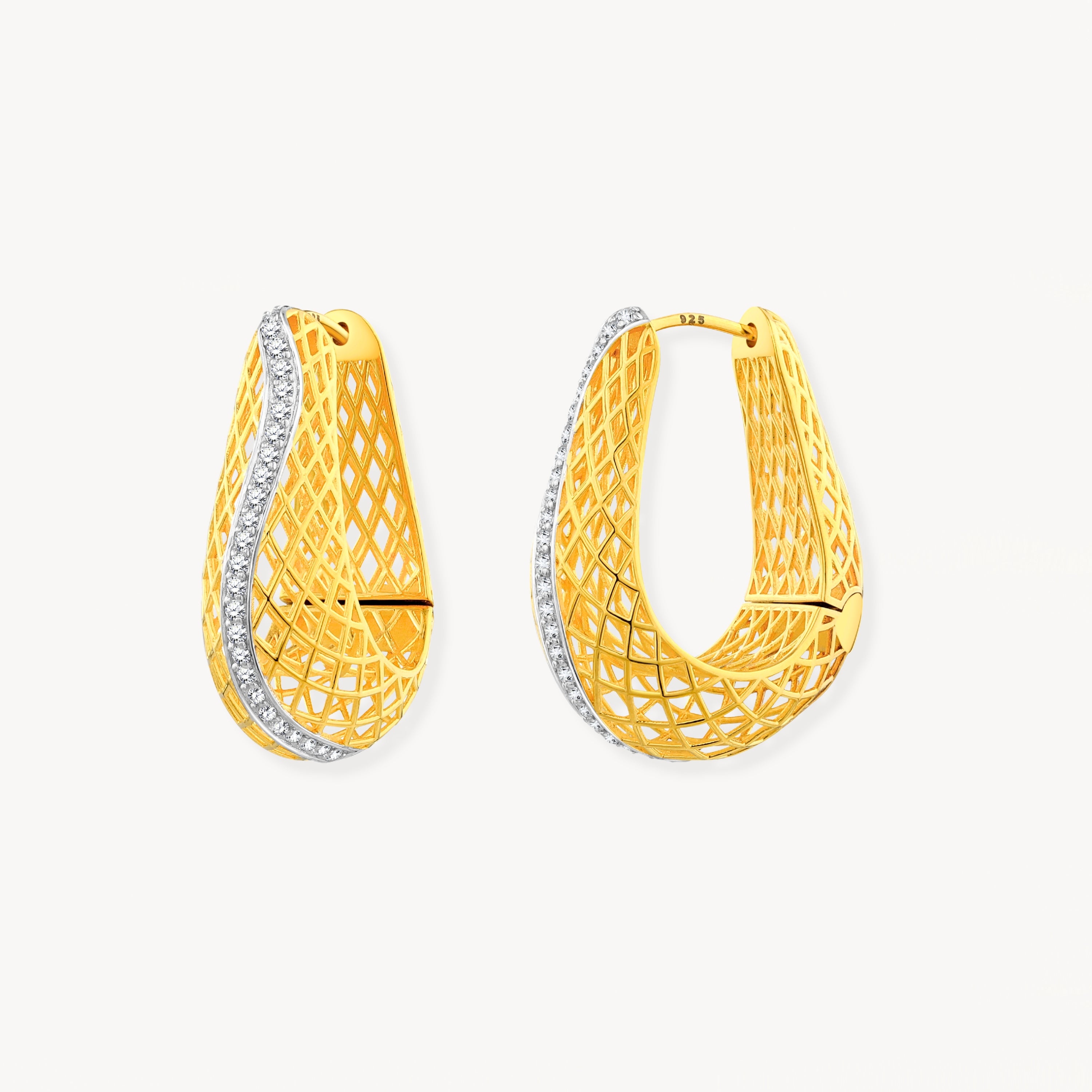925 STERLING SILVER LE MESH EARRINGS