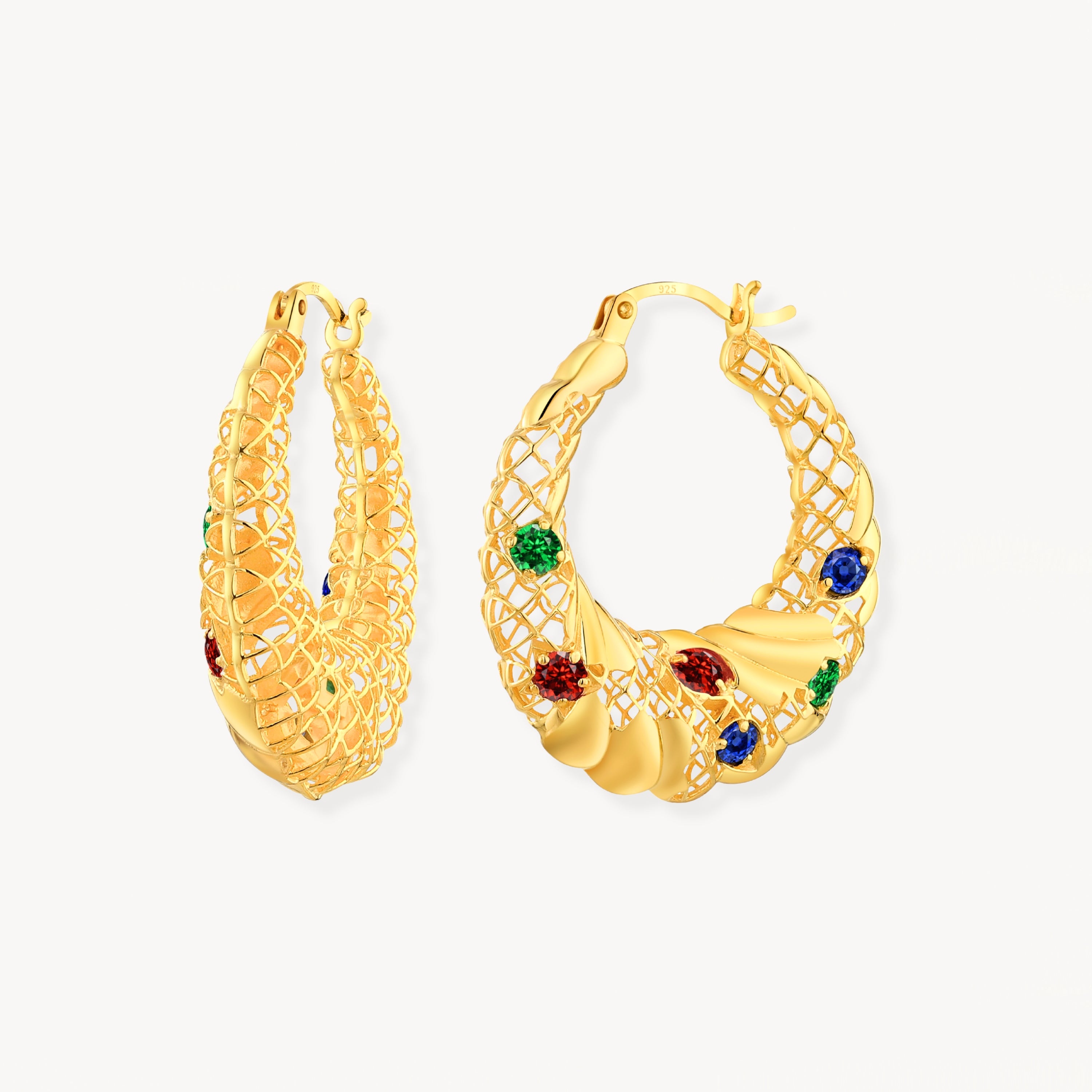 925 STERLING SILVER LE MESH EARRINGS