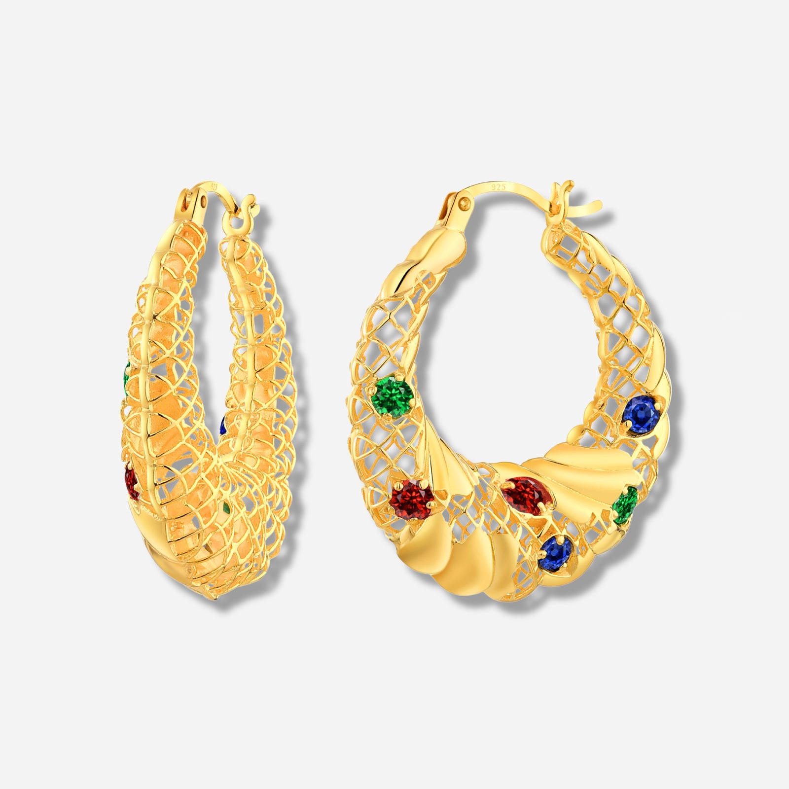 925 STERLING SILVER LE MESH EARRINGS