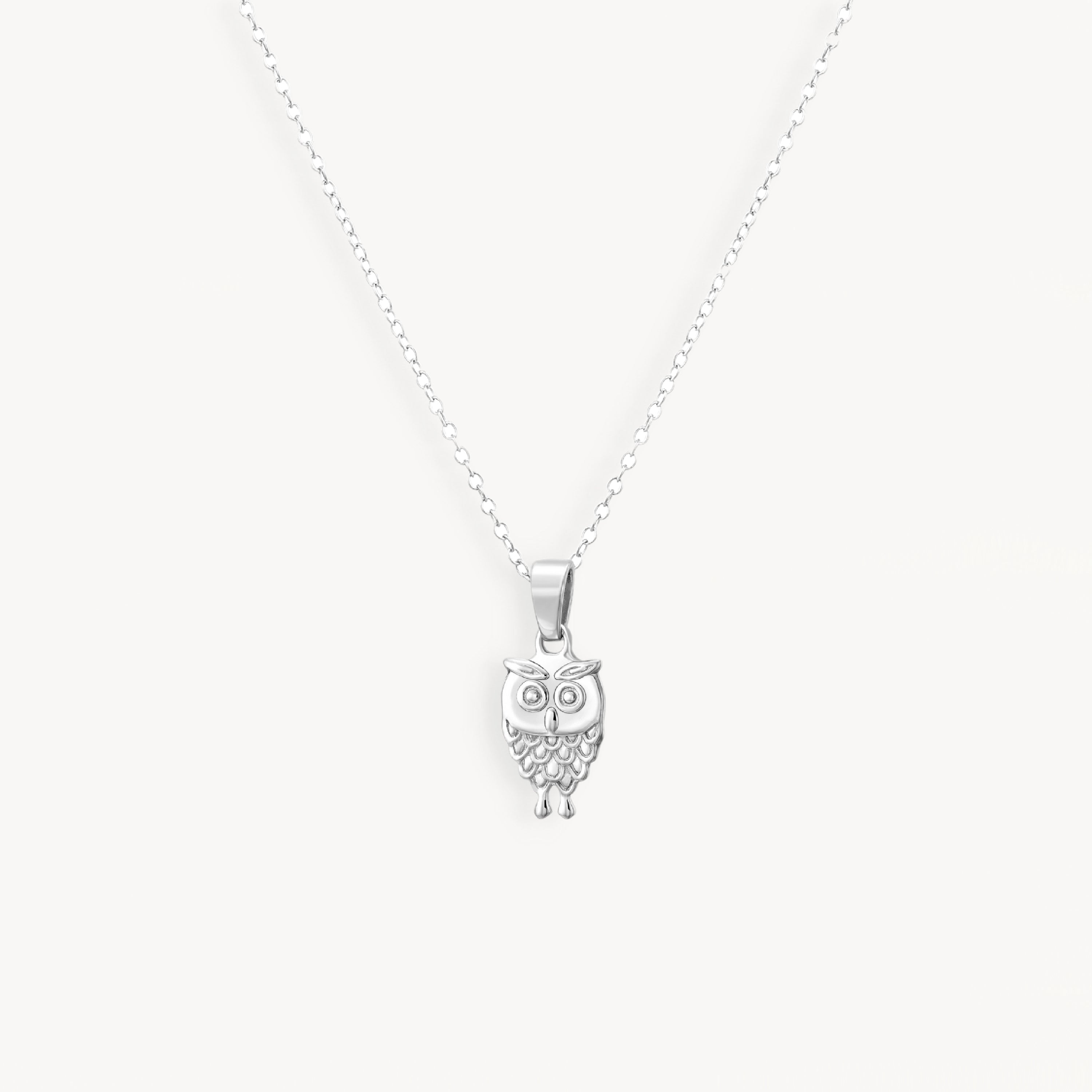 925 STERLING SILVER "OWL" FLAT PENDANT