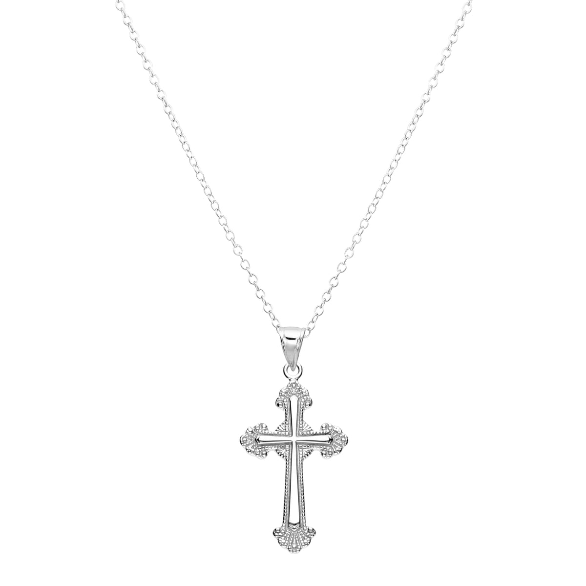 925 STERLING SILVER ANTIQUE PATTERN CROSS PENDANT