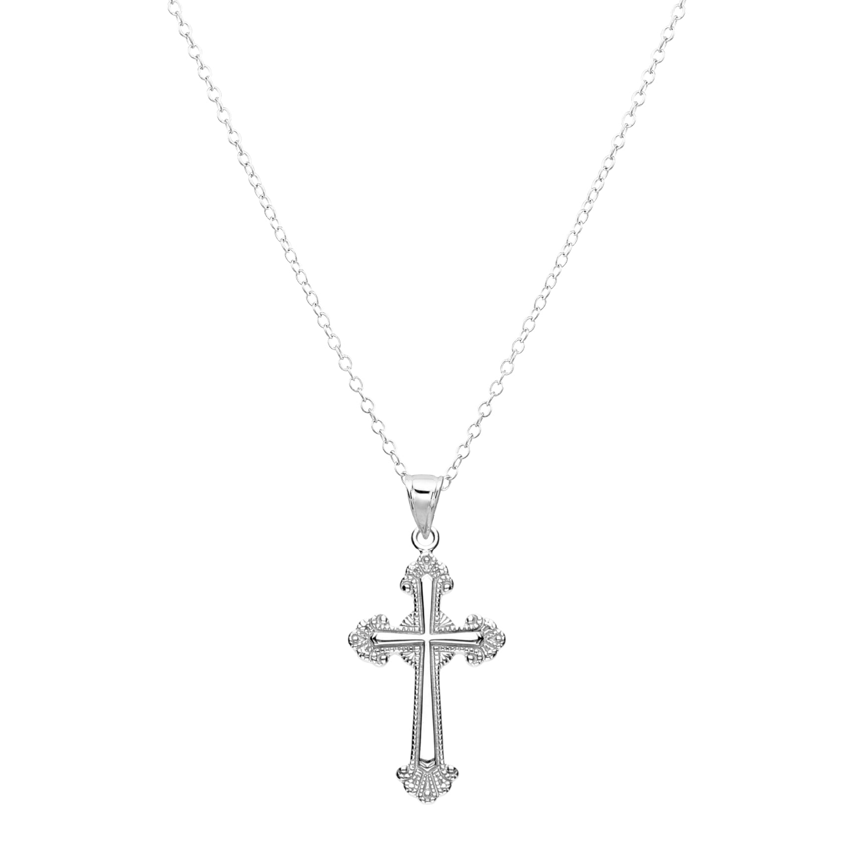 925 STERLING SILVER ANTIQUE PATTERN CROSS PENDANT