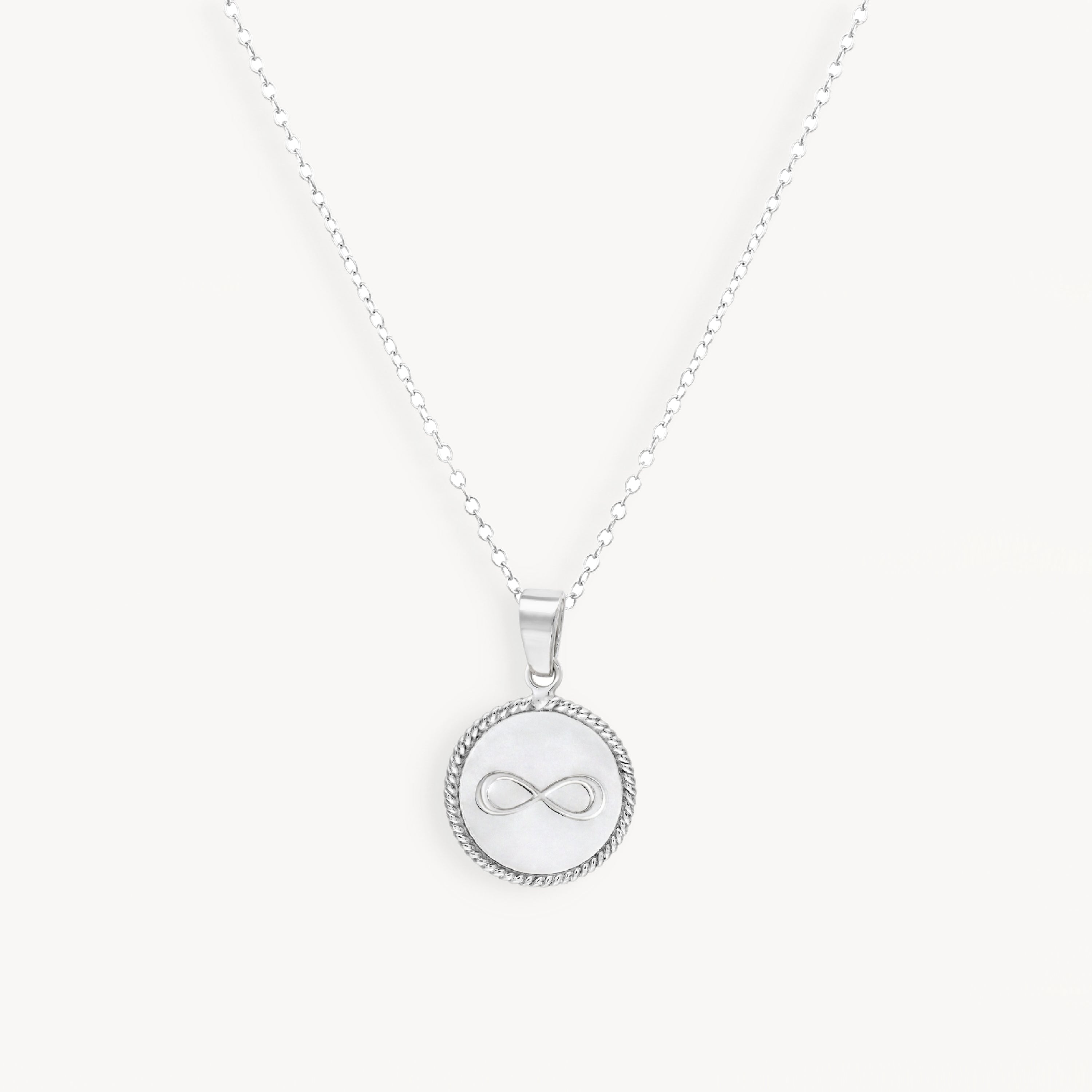 925 STERLING SILVER INFINITY PENDANT ROUND SHAPE 15.0 MM