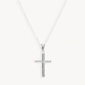 925 STERLING SILVER CROSS PENDANT CAVIAR PATTERN