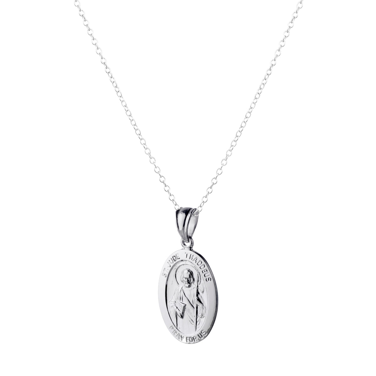 925 STERLING SILVER 20.0 MM OVAL SAINT JUDE THADDEUS PENDANT