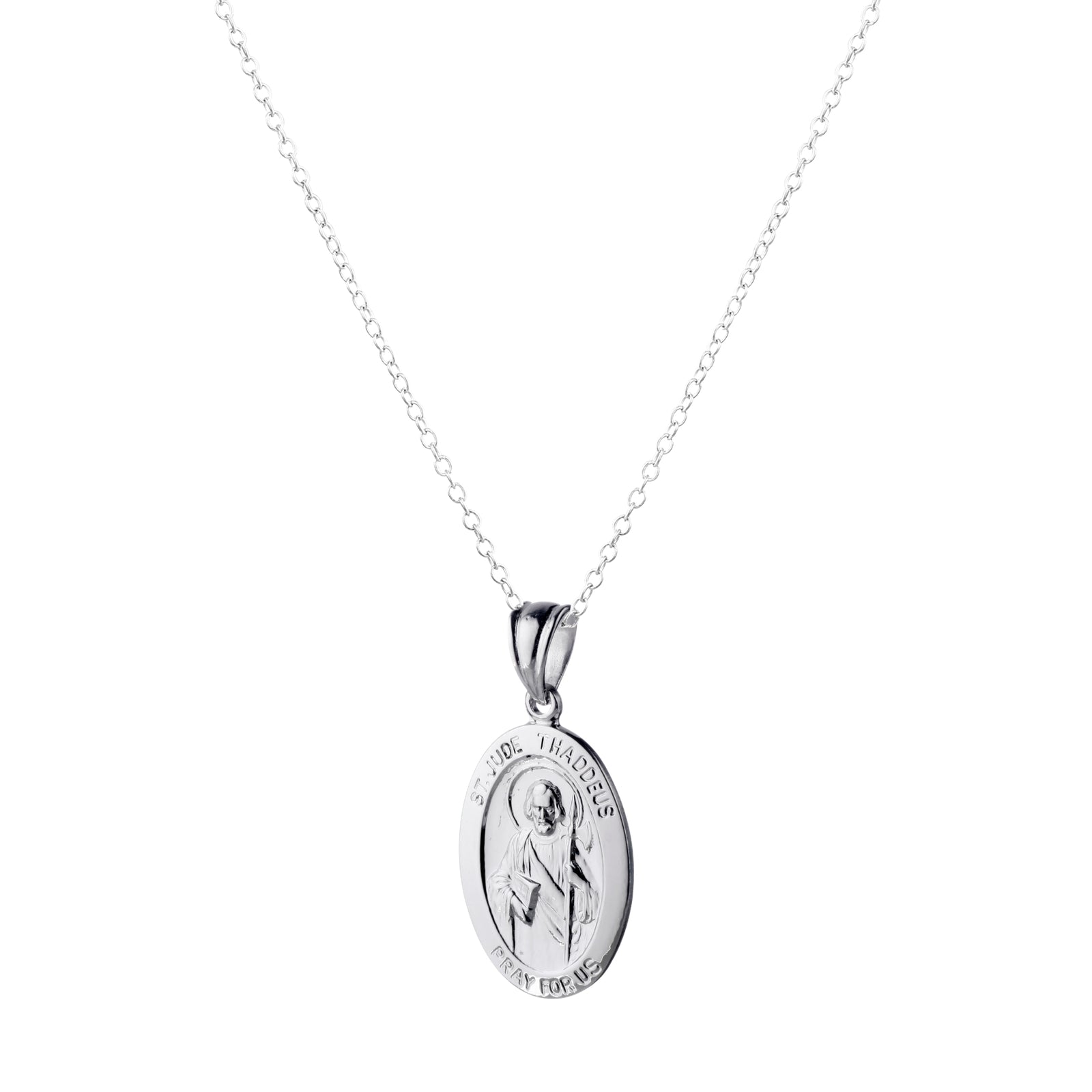 925 STERLING SILVER 20.0 MM OVAL SAINT JUDE THADDEUS PENDANT