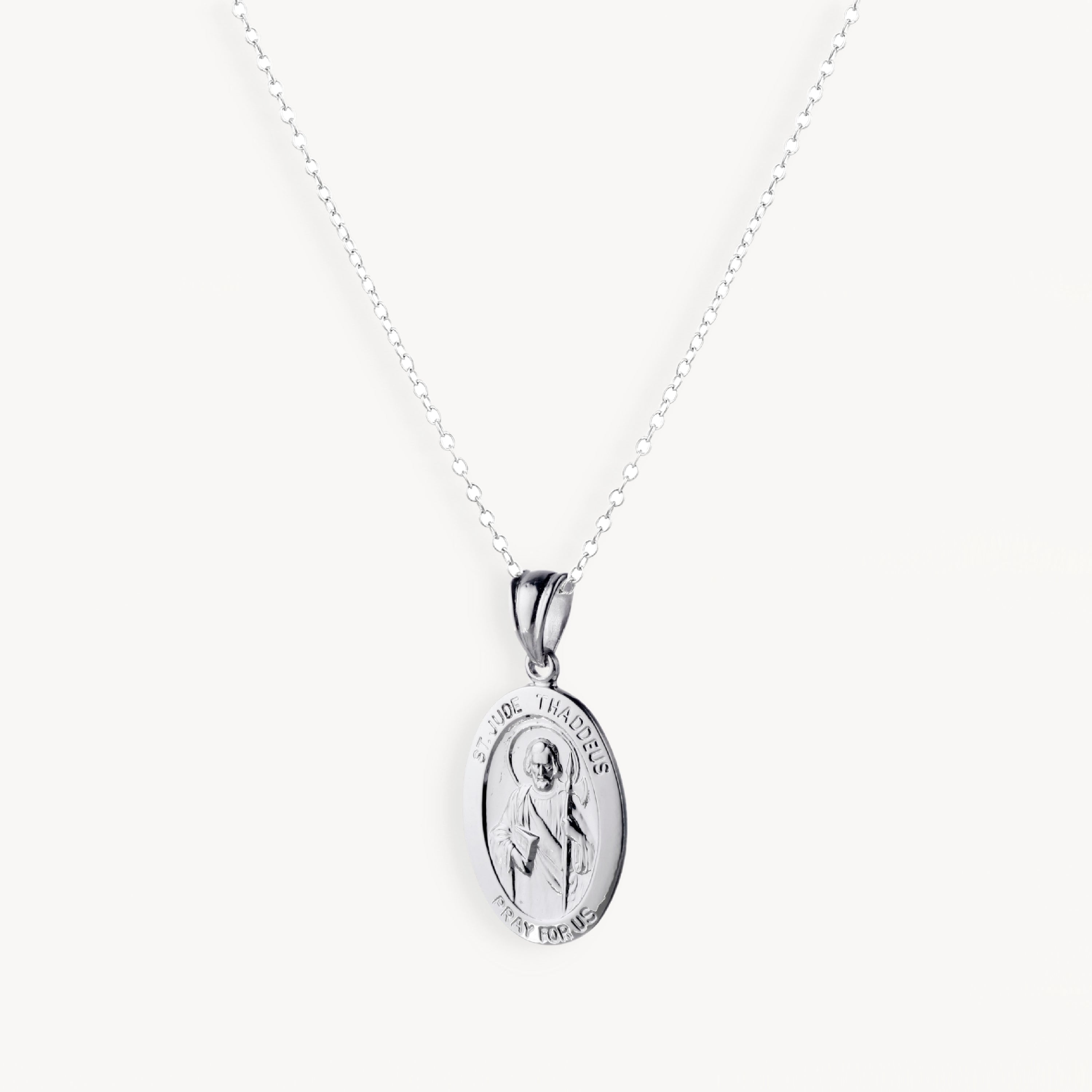 925 STERLING SILVER 20.0 MM OVAL SAINT JUDE THADDEUS PENDANT
