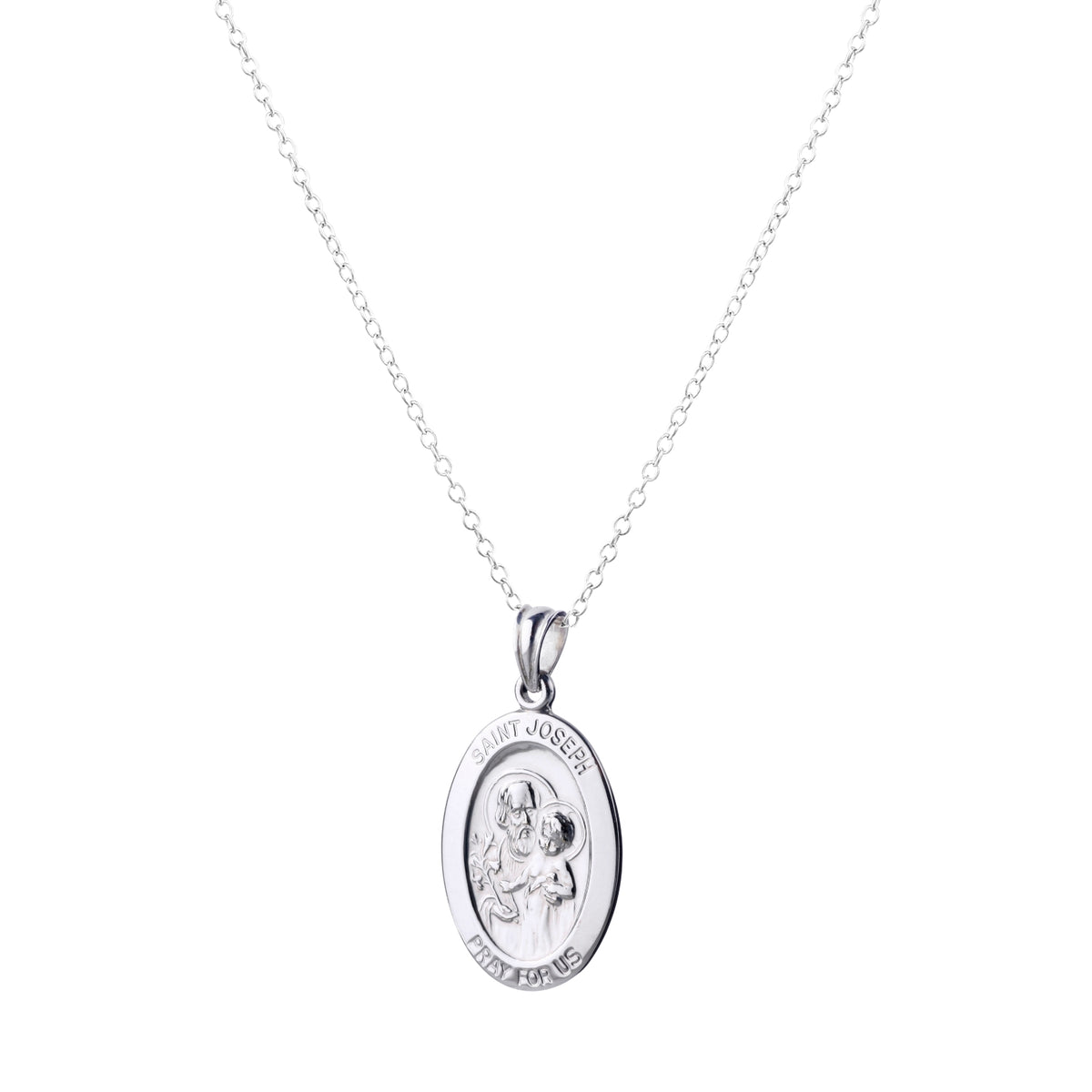 925 STERLING SILVER 20.0MM. SAINT JOSEPH OVAL PENDANT