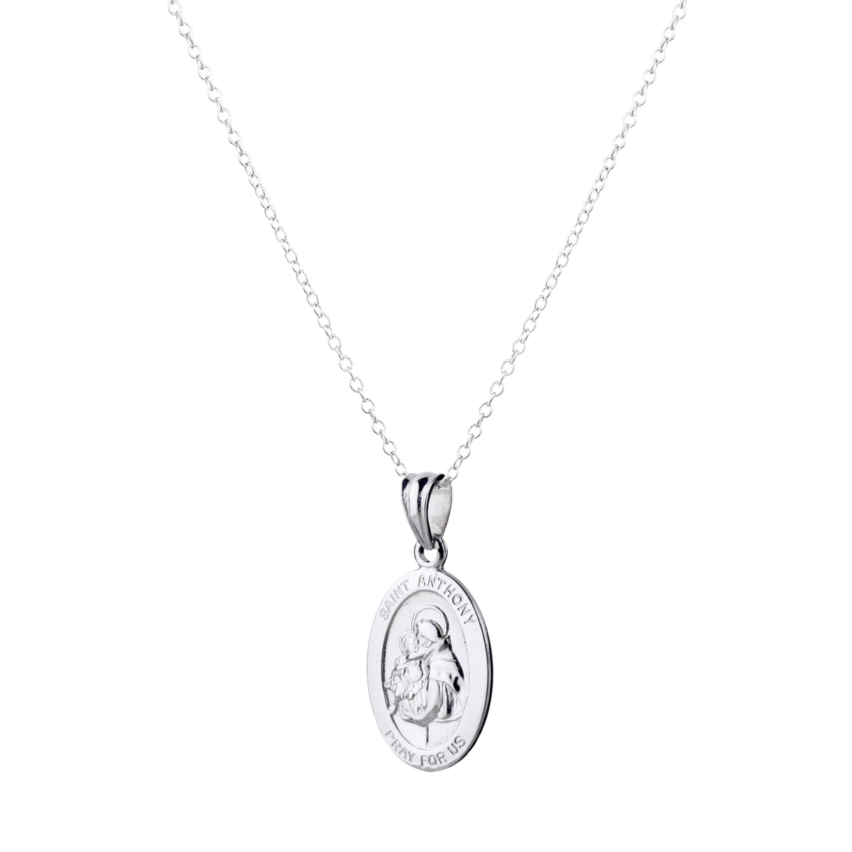925 STERLING SILVER 15.0 MM. SAINT ANTHONY OVAL PENDANT